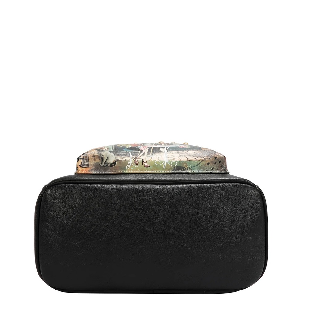 Nicole Lee Black & Brown Cafe Print Backpack - Picture 7 of 12